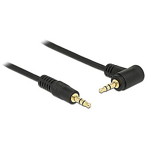 Audio atbloķēšanas kabelis 3,5 mm vīrišķais/vīrišķais leņķiskais melns 3,0 m