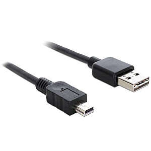 DeLOCK EASY USB 2.0-A > mini USB, melns, 3 m - vīrietis/vīrietis