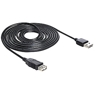 Вилка/розетка DeLOCK EASY USB2.0 A - черная, 5 м