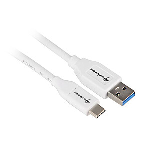 Sharkoon USB 3.1 maiņstrāvas kabelis - balts - 0,5 m