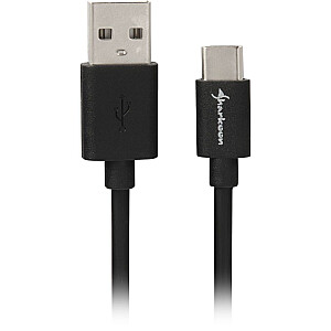 Sharkoon USB 2.0 A–USB C adapteris — melns — 1,5 m