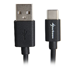 Адаптер Sharkoon USB 2.0 A — USB C — черный — 3 м