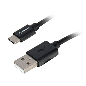Адаптер Sharkoon USB 2.0 A — USB C — черный — 0,5 м