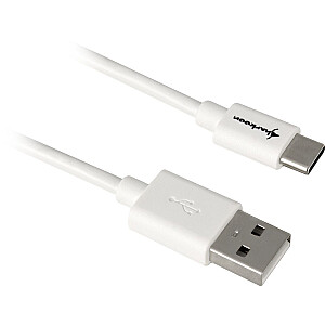 Sharkoon USB 2.0 A uz USB C adapteris - balts - 1 m