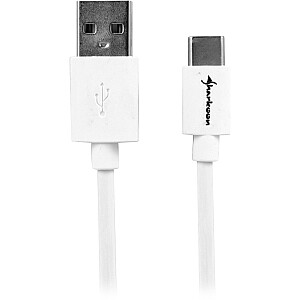 Адаптер Sharkoon USB 2.0 A — USB C — белый — 2 м