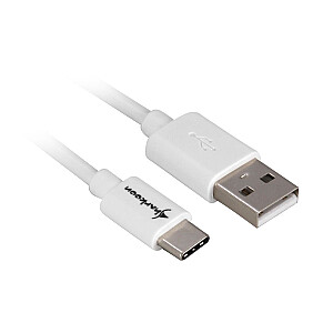 Sharkoon USB 2.0 A uz USB C adapteris - balts - 3 m