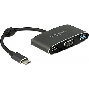 DeLOCK C St>VGA синий +USB A +USB C PD