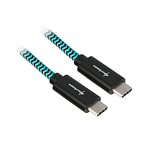Sharkoon USB 3.1 AC melns/zils 1,0 m - alumīnijs + pinums