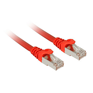 Sharkoon SFTP tīkla ielāpu kabelis, RJ-45, ar Cat.7a neapstrādātu kabeli (sarkans, 1 metrs)