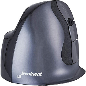 Evoluent Vertical D Mouse (melna/sudraba, liela, labā)