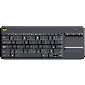 DE izkārtojums — Logitech WL Touch Keyboard K400 Plus, melna U — 920-007127