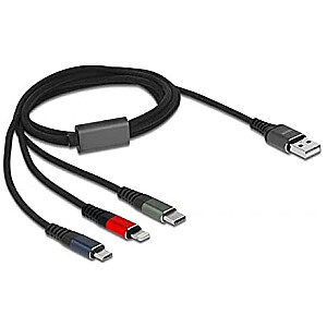 DeLOCK USB 3в1 Lightn. mUSB / USB-C 1 м — 87277 3-цветный