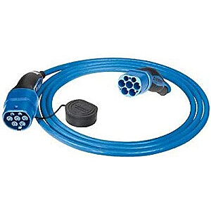 Uzlādes kabelis Mennekes Mode 3, Type 2, 20A, 1PH (zils/melns, 7,5 metri)