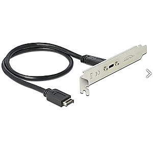 Кронштейн слота DeLOCK с 1 портом USB Type-C, адаптером (черный, 50 см)