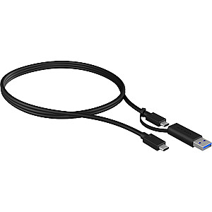 ICY BOX USB-C kabelis IB-CB031 (melns, 1 metrs)