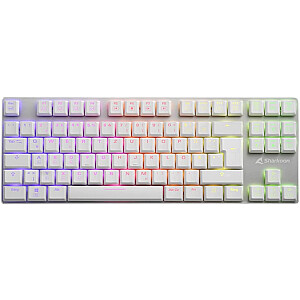 Раскладка DE — Sharkoon PureWriter TKL RGB, игровая клавиатура (белая, Kailh Choc Low Profile Blue)