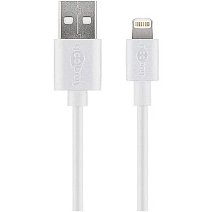 goobay Lightning - USB kabelis uzlādei un sinhronizācijai (balts, 50cm)