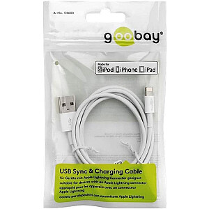 goobay Lightning - USB-кабель для зарядки и синхронизации (белый, 50см)