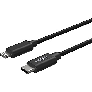 Ansmann USB-C Lightning datu un uzlādes kabelis, 1,2 metri (melns)