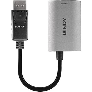 Конвертер Lindy DisplayPort 1.4 > HDMI 8K, адаптер (черный/серый, 11 см)