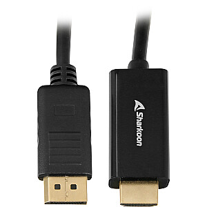 Кабель-переходник Sharkoon Displayport 1.2 на HDMI 4K, черный, 3 м ACTIVE 4Kx2K, 60 Гц