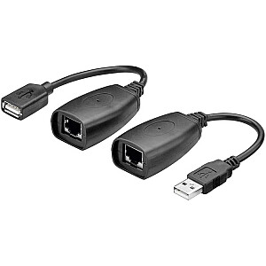 goobay USB 2.0 ātrgaitas pagarinātāja kabelis (melns, 20 cm)