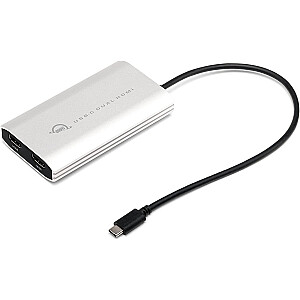 OWC Thunderbolt 3 uz Dual HDMI 4K adapteris (sudraba/melns, 26 cm, ar DisplayLink)