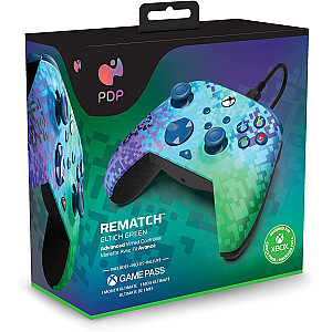 PDP Rematch uzlabotais vadu kontrolieris — Glitch Green Gamepad (zaļš/purpursarkans, Xbox Series X|S, Xbox One, personālajam datoram)