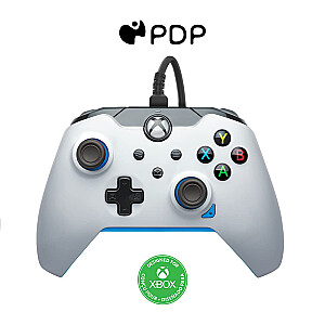 Vadu PDP kontrolieris — jonu balts, spēļu pults (balts/neona zils, Xbox Series X|S, Xbox One, personālajam datoram)