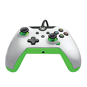 Проводной контроллер PDP — неоновый белый, геймпад (белый/зеленый, для Xbox Series X|S, Xbox One, ПК)