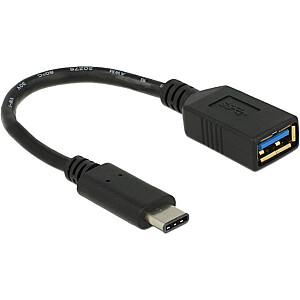 DeLOCK USB 3.2 Gen 1 adapteris, USB-C vīriņš > USB-A mātīte (melns, 15 cm)