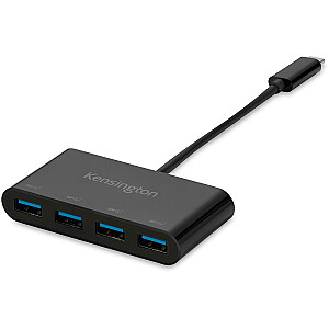 Kensington CH1200 USB-C 4 portu centrmezgls, USB centrmezgls (melns)