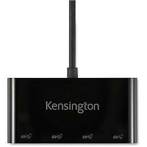 Kensington CH1200 USB-C 4 portu centrmezgls, USB centrmezgls (melns)