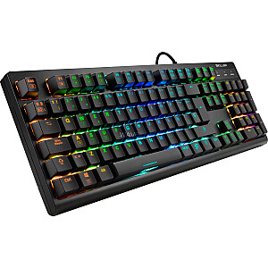 Sharkoon SKILLER SGK30, spēļu tastatūra (melna, ES izkārtojums, Huano Blue)