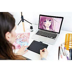 Wacom Intuos S ar Bluetooth grafikas planšetdatoru (melns, Manga izdevums)