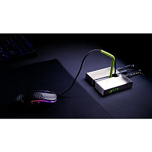 CHERRY Xtrfy B1 Mouse Bungee LED, держатель для мыши (серебристый, светодиодная подсветка, встроенный USB-концентратор)