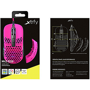 CHERRY Xtrfy M42 RGB, игровая мышь (розовый/черный)
