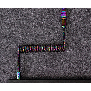 Спиральный кабель Keychron USB 3.2 Gen 1 Premium, вилка USB-C > вилка USB-C (синяя, 1,08 метра, угловая вилка)