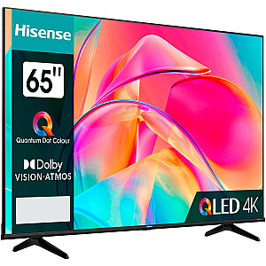 Hisense 65E77KQ PRO, LED televizors - 65 - sudrabs, UltraHD/4K, trīskāršs uztvērējs, HDR10+, WLAN, LAN, Bluetooth, 120 Hz panelis