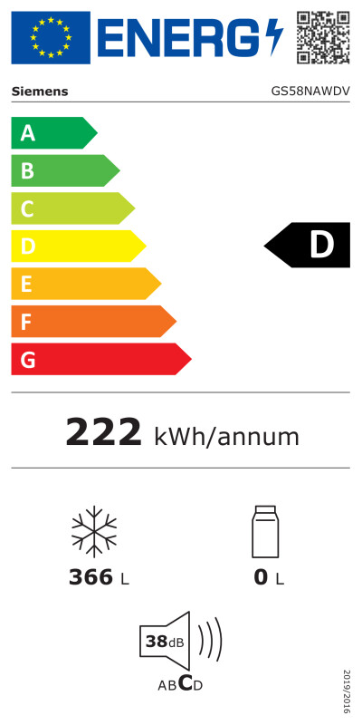 Saldētava Siemens GS58NAWDV iQ500 A+++ balta