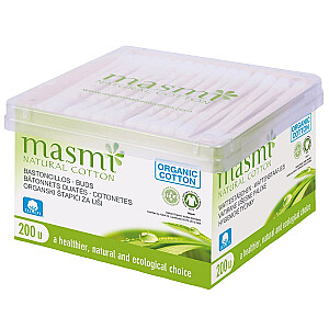 Ватные палочки MASMI Natural Cotton из натурального хлопка для ушек 200 шт.