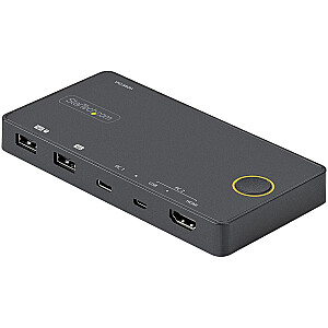 2 PORTU HIBRĪDA KVM slēdzis USB-C/KVM slēdzis — 4K 60 Hz HDMI 2.0