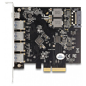 DeLOCK PCI Express x4 karte 1 x USB Type-C + 4 x USB Type-A interfeisa kartei