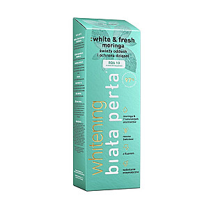 WHITE PEARL Whitening White &amp; Fresh Moringa zobu pasta, elpas atsvaidzināšana un smaganu aizsardzība, 75 ml