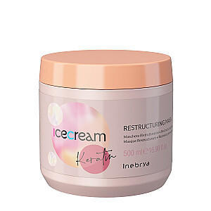 INEBRYA Ice Cream Keratin keratin restruktūrizuojanti plaukų kaukė 500ml