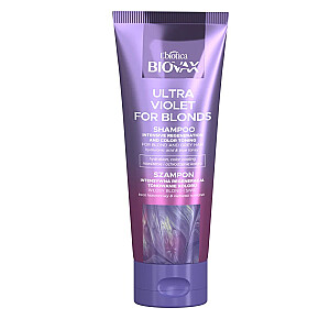 L&#39;BIOTICA Biovax Ultra Violet For Blonds Shampoo intensīvi atjaunojošs tonizējošs šampūns blondiem un sirmiem matiem 200ml