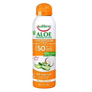 EQUILIBRA sauļošanās losjons-spray Aloe SPF50 150ml