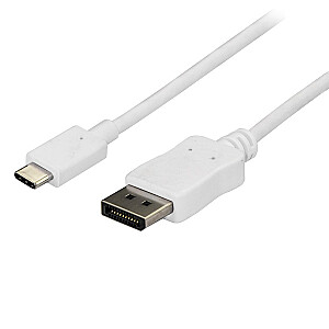 USB C TO DP KABELIS 6 FT — BALTS/USB C UZ DP ADAPTERIS — BALTS