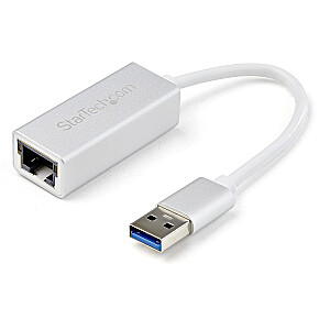 USB 3.0 LAN ADAPTERIS — SUDRABA/ALUMĪNIJA DIZAINS AR SUDRABA APDARES