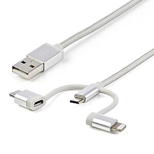 ZIBENS KABELIS 1M USB-C/MICRO-B/USB-A